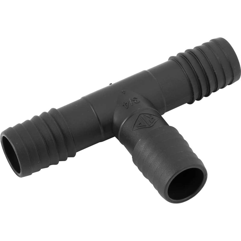 Emenda tipo T, interna tripla para mangueira de irrigação, 3/4" polipropileno preto, TE58N, REBOUÇAS