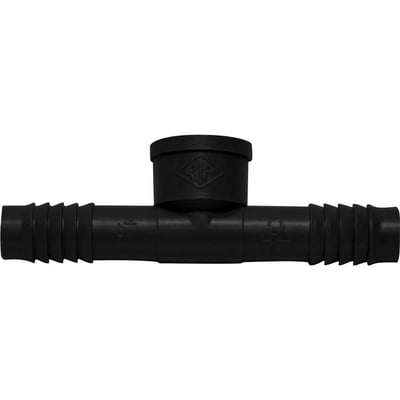 Tê com rosca interna para mangueira, 3/4", polipropileno preto, TE52N, REBOUÇAS