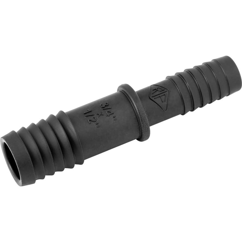 União redução interna, 3/4" x 1/2", para irrigação, polipropileno preto, UN54N REBOUÇAS