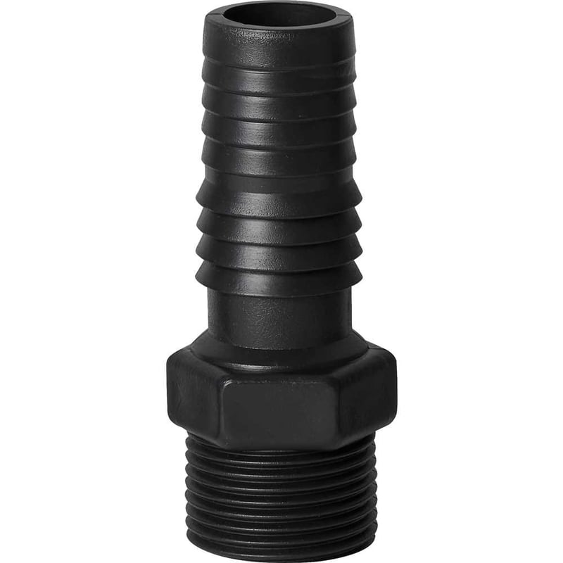 Adaptador com rosca externa para mangueira, 2", polipropileno preto, AD58N, REBOUÇAS