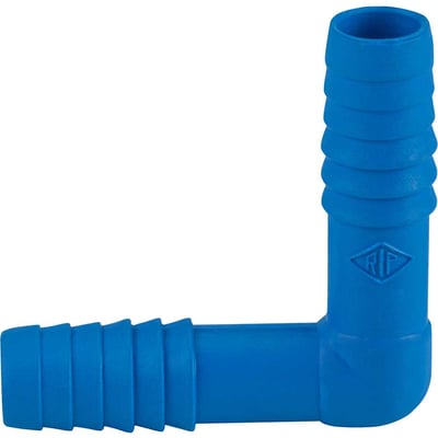 Joelho interno duplo LL (liso / liso) para mangueira, 1/2", polipropileno azul, J57ZN, REBOUÇAS