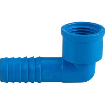 Joelho interno LR (liso / rosca) para mangueira, 1", polipropileno azul, J53ZN, REBOUÇAS