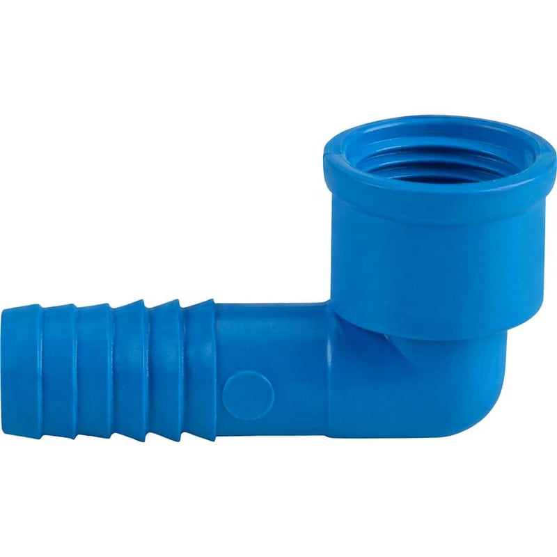 Joelho interno LR (liso / rosca) para mangueira, 1", polipropileno azul, J53ZN, REBOUÇAS