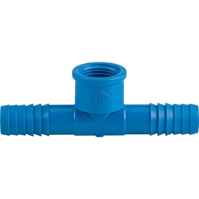 Tê com rosca interna para mangueira, 2", polipropileno azul, T56ZN, REBOUÇAS