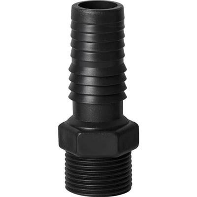Adaptador com rosca externa para mangueira ,1.1/4", polipropileno preto, AD56N, REBOUÇAS