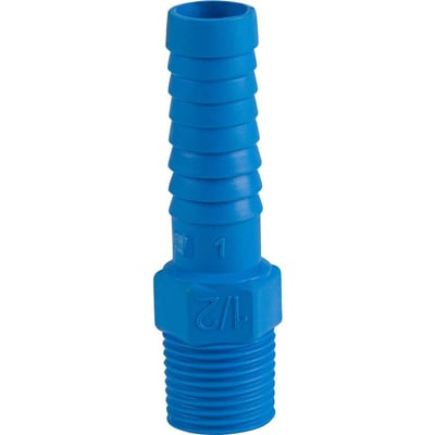 Adaptador com rosca externa para mangueira, 1/2", polipropileno azul, A51ZN, REBOUÇAS