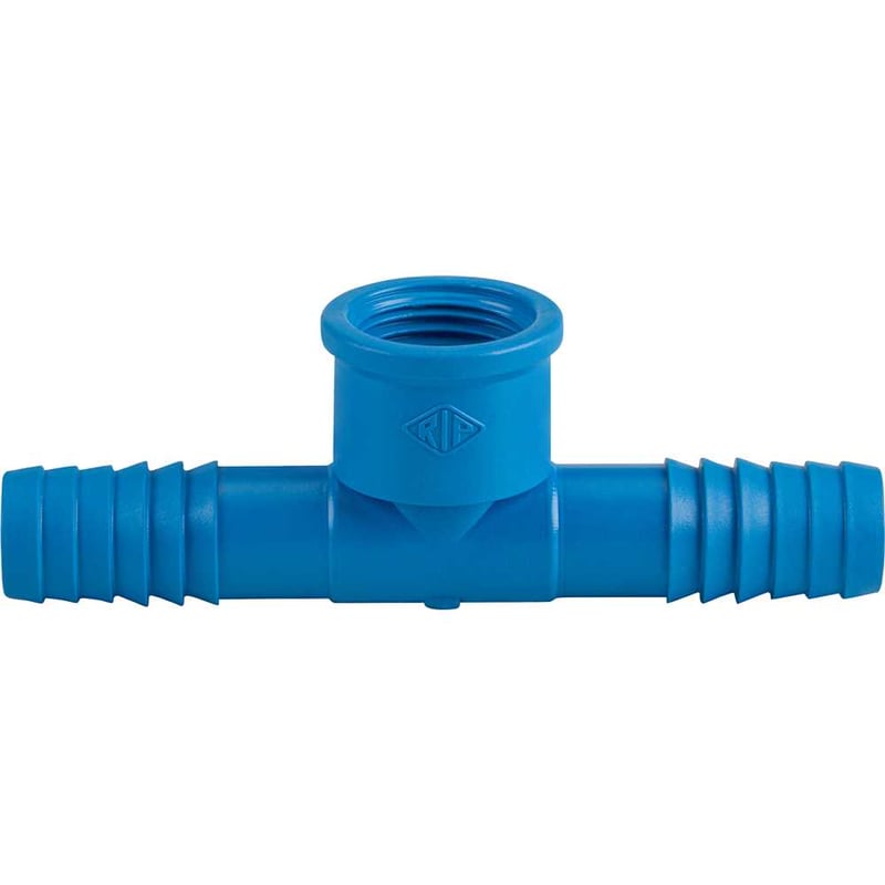 Tê com rosca interna para mangueira, 3/4", polipropileno azul, T52ZN, REBOUÇAS