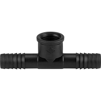 Tê com rosca interna para mangueira, 2", polipropileno preto, TE56N, REBOUÇAS