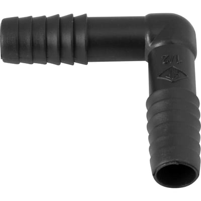 Joelho interno duplo LL (liso / liso) para mangueira, 1/2", polipropileno preto, JO57N, REBOUÇAS