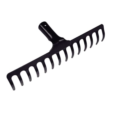 Ancinho curvo metálico leve, 14 dentes, sem cabo, 77101144