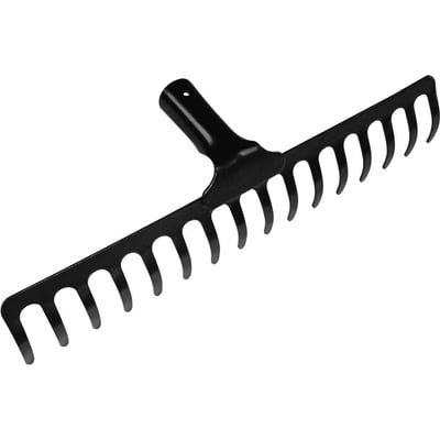 Ancinho curvo metálico leve, 16 dentes, sem cabo, 77101164