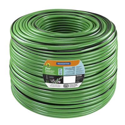 Mangueira de jardim em PVC, 1/2" X 300 m, verde com faixa preta, 79165520