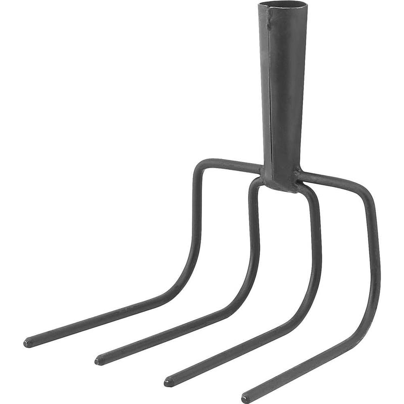 Forcado curvo, sem cabo, 4 dentes