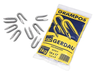 Grampo para cerca 1.1/2" x 9 BWG (19 JP x 17 LPP), galvanizado, 118000139