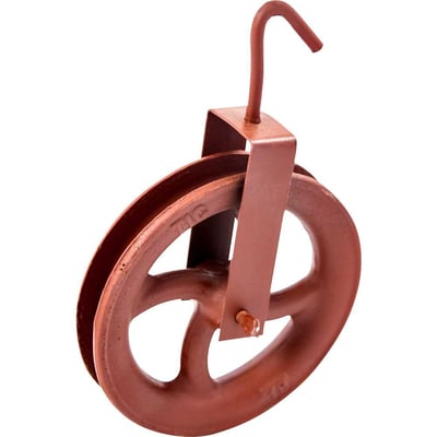 Roldana de ferro 18 cm, com gancho