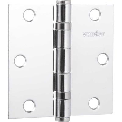 Dobradiça 3" com anel rolamento, cromada, com 3 peças