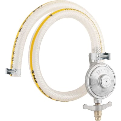 Regulador de gás blindado, vazão de 1kg/h, com mangueira de 80 cm, sem manômetro, 0728/02