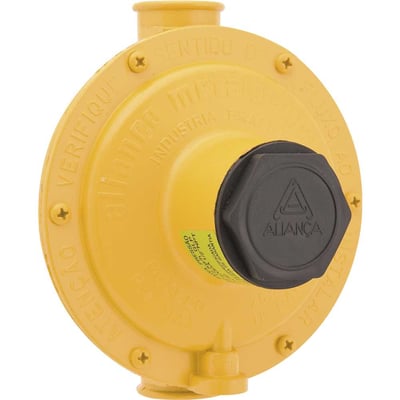 Regulador de gás industrial, amarelo, sem manômetro, 76511, ALIANÇA