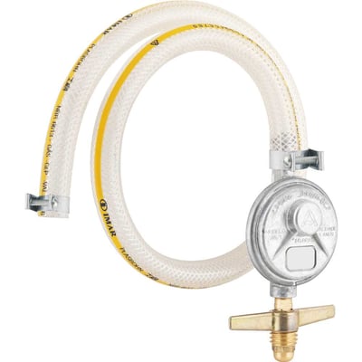 Regulador de gás blindado, vazão de 1 kg/h, com mangueira de 1,20 m, sem manômetro, 505/01, ALIANÇA