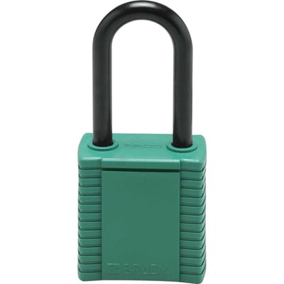 Cadeado com haste e corpo em plástico, Express, haste 38 mm, verde, 78675