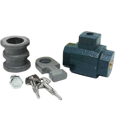 Cadeado de solo para porta de aço de enrolar, verde, com 2 chaves tetra