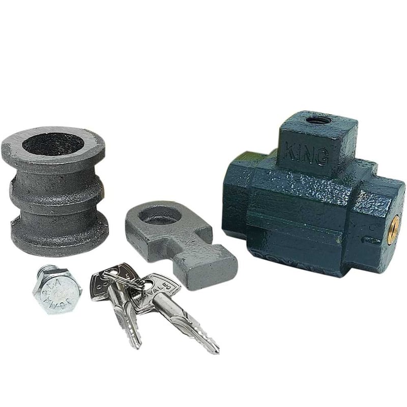 Cadeado de solo para porta de aço de enrolar, verde, com 2 chaves tetra