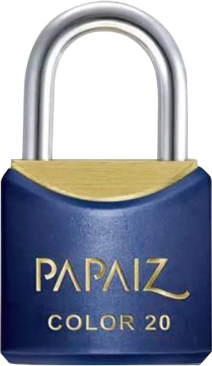 Cadeado de latão, corpo plastificado, 20 mm, Azul