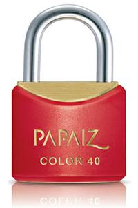 Cadeado de latão, corpo plastificado, 20 mm, Vermelho
