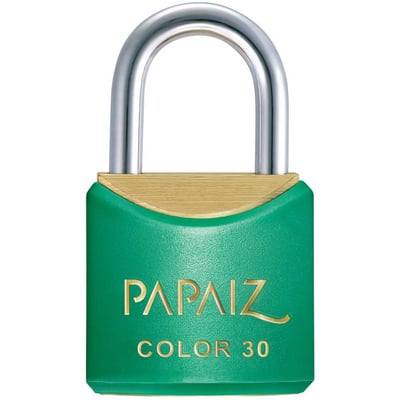 Cadeado de latão, corpo plastificado, 30 mm, Verde