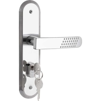 Fechadura externa, espelho em aço inox, modelo 1801/21