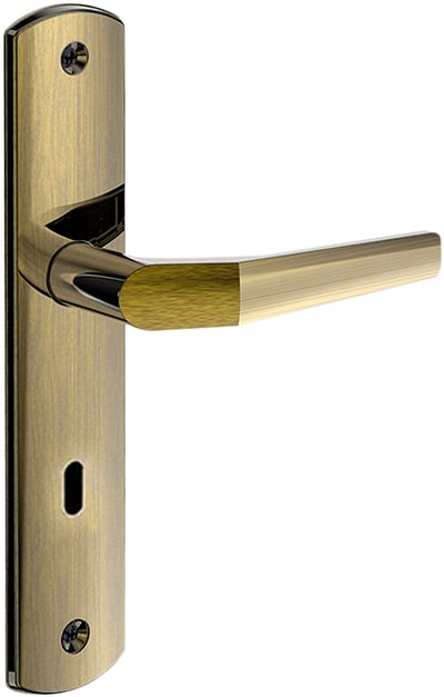 Fechadura para porta interna Pop Line Reta, antique brass, ESP26