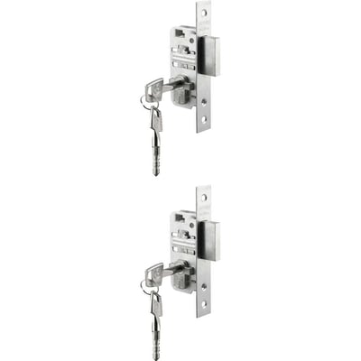 Fechadura auxiliar externa, duo tetra, inox polido