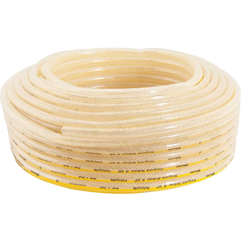 Mangueira PVC cristal trançada 3/8", ar água, 191 lbf/pol², 6672