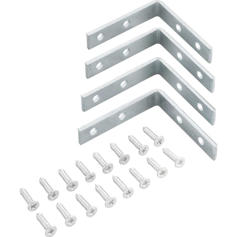 Cantoneira para cortina, 5 cm x 5 cm, zincada, com 4 peças