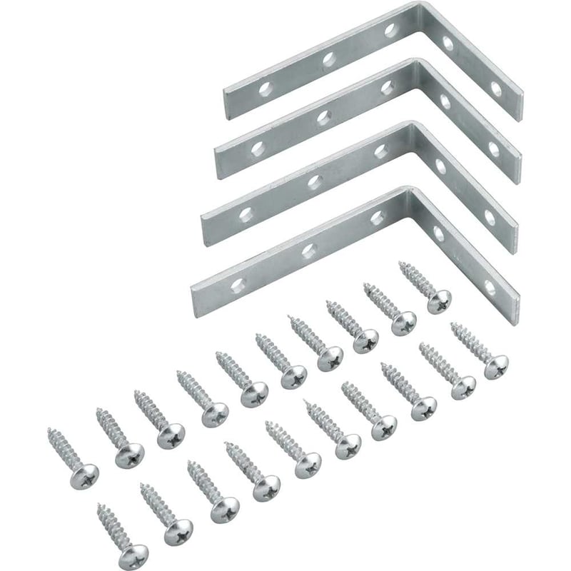 Cantoneira para cortina, 5 cm x 7 cm, zincada, com 4 peças