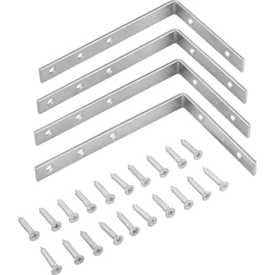 Cantoneira para cortina, 7 cm x 11 cm, zincada, com 4 peças