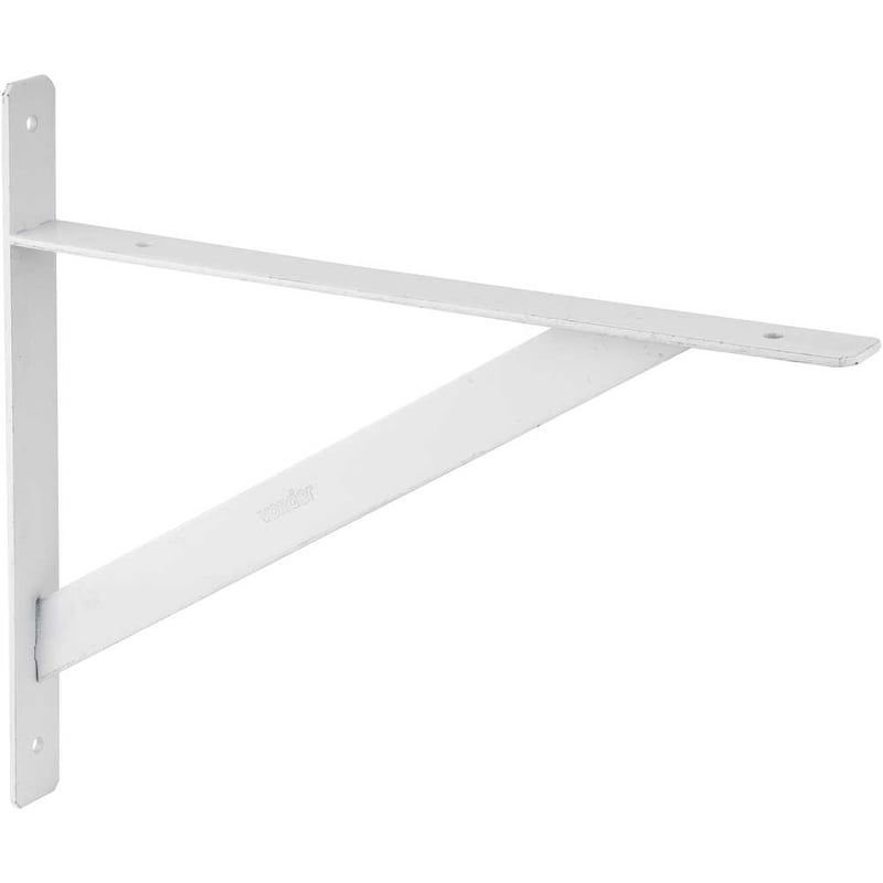 Cantoneira tipo mão francesa, reforçada, cor branca, 40 cm