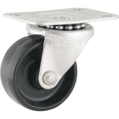 Rodízio giratório leve 38 mm, de poliuretano, preto, 7629ME13-ZI, R0389 ALIANÇA