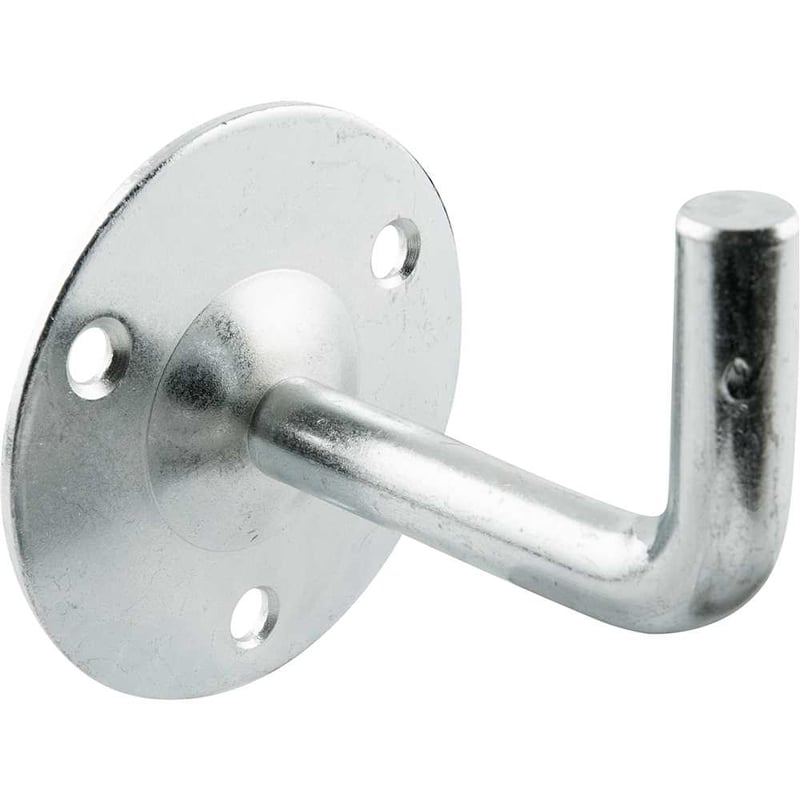 Suporte para corrimão, redondo, tipo gancho, 1/2", zincado
