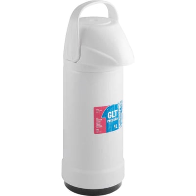Garrafa térmica GLT pressão, 1 litro, branca