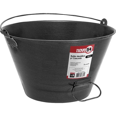 Balde metálico para concreto, 10 litros