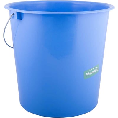 Balde plástico, 10 litros, azul