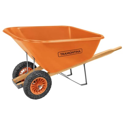 Carrinho de mão com caçamba plástica extrafunda, 200 L, 2 rodas maciças, 77721221