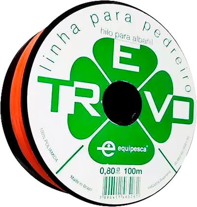 Linha para pedreiro, lisa, 0,8 mm x 100 m, laranja, 051014