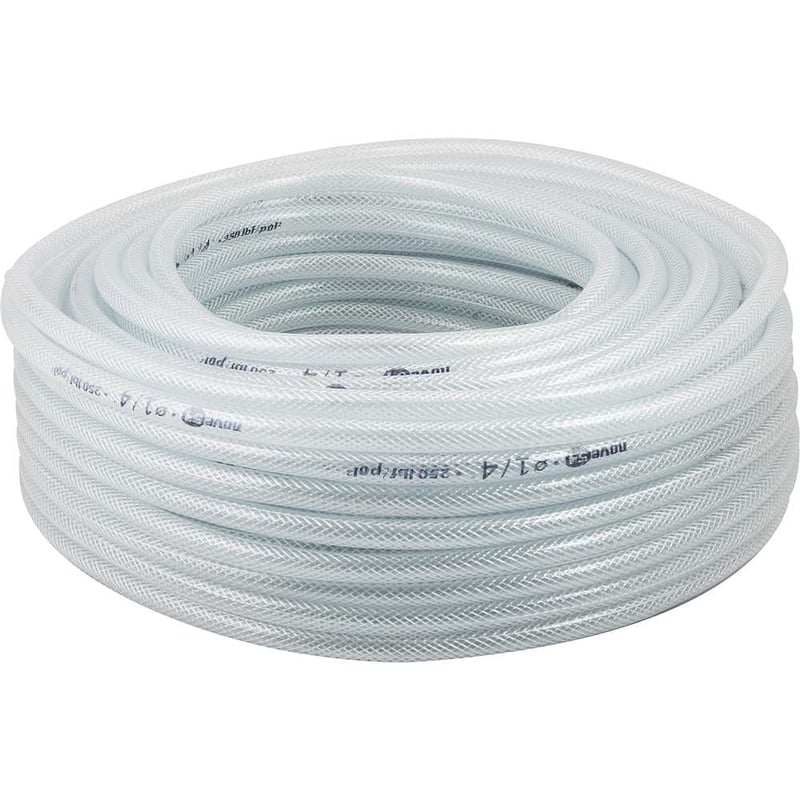 Mangueira PVC cristal trançada, PTN, 250 libras, 1/4"