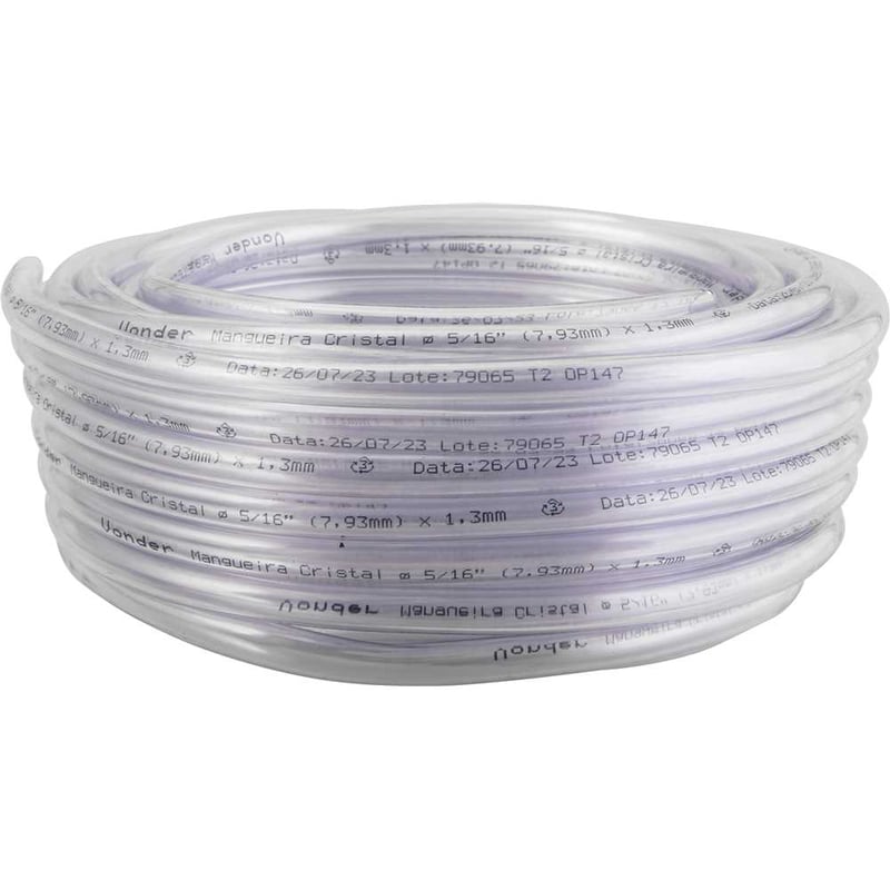 Mangueira cristal 5/16" x 1,3 mm para nível, rolo 15 m