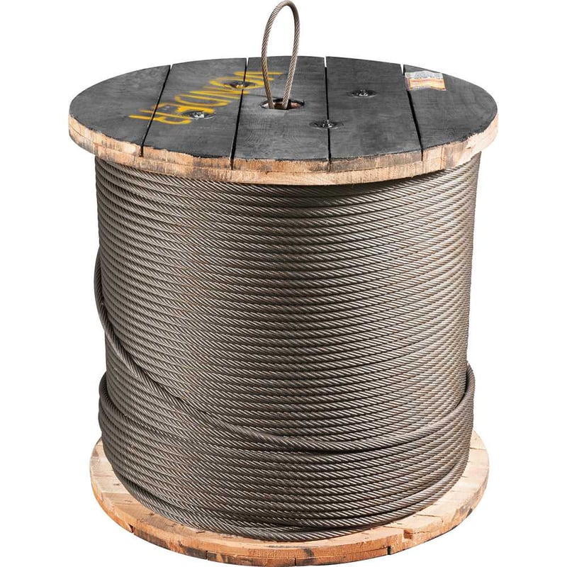 Cabo de aço para elevadores, alma de fibra, polido, 15,90 mm - 5/8", 8 x 19S