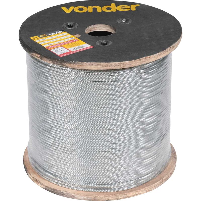 Cabo de aço galvanizado, alma de fibra, 15,90 mm - 5/8", 6 x 19S