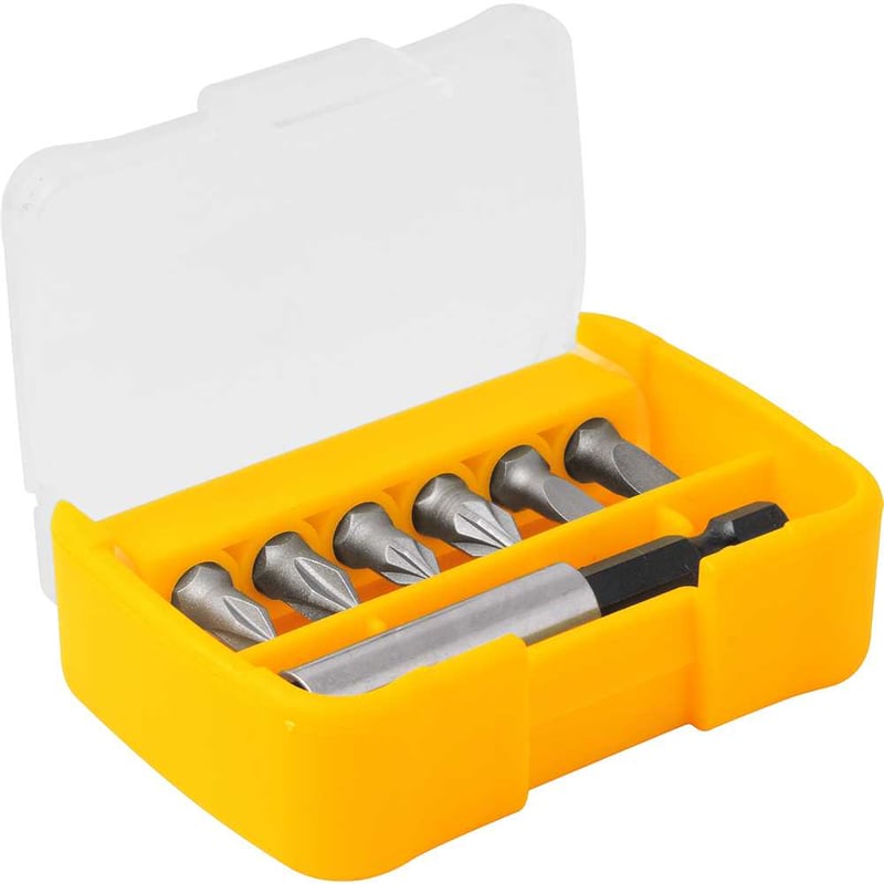 Jogo de bits/ponteiras, com 7 peças, encaixe sextavado 1/4"