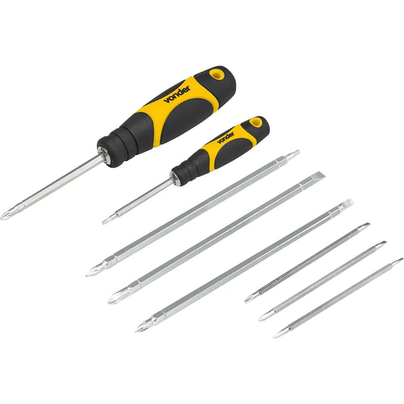 Jogo de bits/ponteiras, longo, com 10 peças, encaixe sextavado de 1/4" e 5/32"